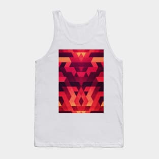 Abstract red geometric triangle texture pattern design (Digital Futrure - Hipster / Fashion) Tank Top